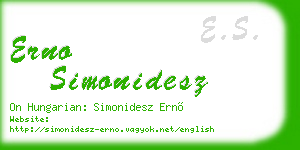 erno simonidesz business card